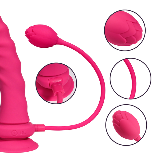 Pink Bloom – Verstelbare voorbinddildo set met vibratie