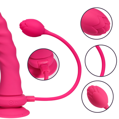 Pink Bloom – Verstelbare voorbinddildo set met vibratie