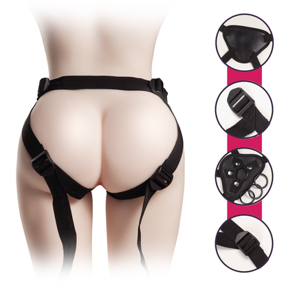 Pink Bloom – Verstelbare voorbinddildo set met vibratie